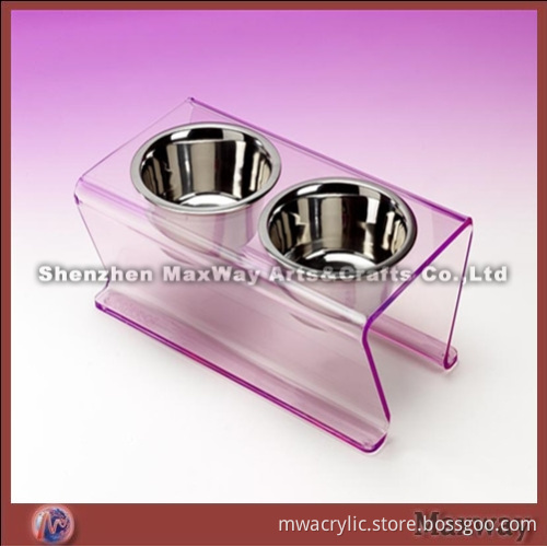 Elegant Light Red Acrylic Pet Food Container Holder